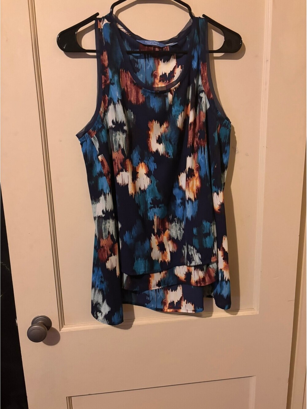 Simply Vera Vera Wang Sleeveless Floral Print Tank Top Large
